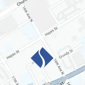 shore capital partners logo displayed on map of nashville, tennesee
